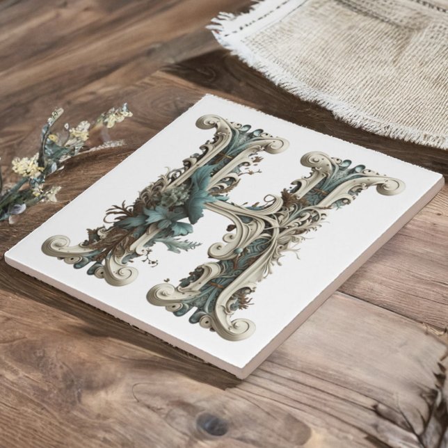Azulejo Boho Monograma Inicial H (Subido por el creador)