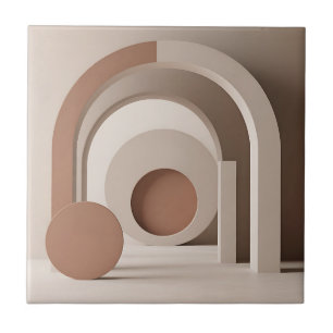 Azulejo Boho Neutral Arco Geométrico Moderno 