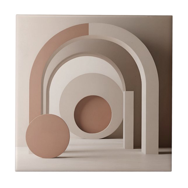 Azulejo Boho Neutral Arco Geométrico Moderno  (Frente)