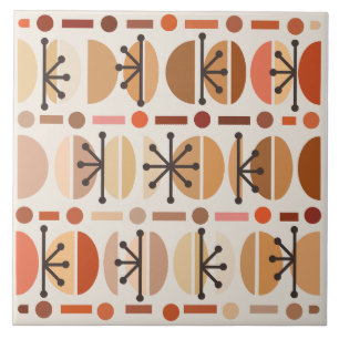 Azulejo Boho Retro Bowls Lines Earth Tones