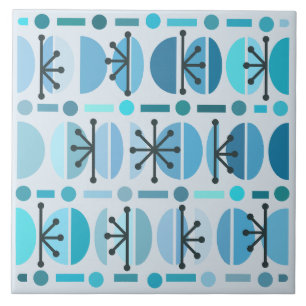Azulejo Boho Retro Bowls Lines Turquoise