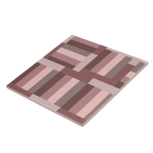 Azulejo Boho Rubor Marrón Rosa Geométrico