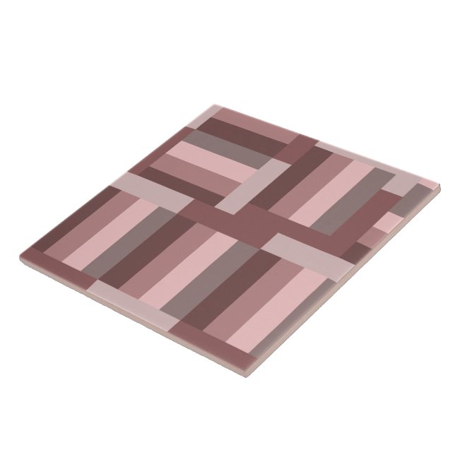 Azulejo Boho Rubor Marrón Rosa Geométrico (Lado)
