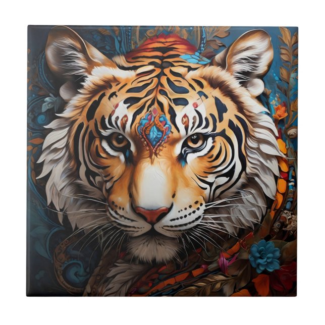 Azulejo Boho Tiger Ceramic Tile Sets (Frente)