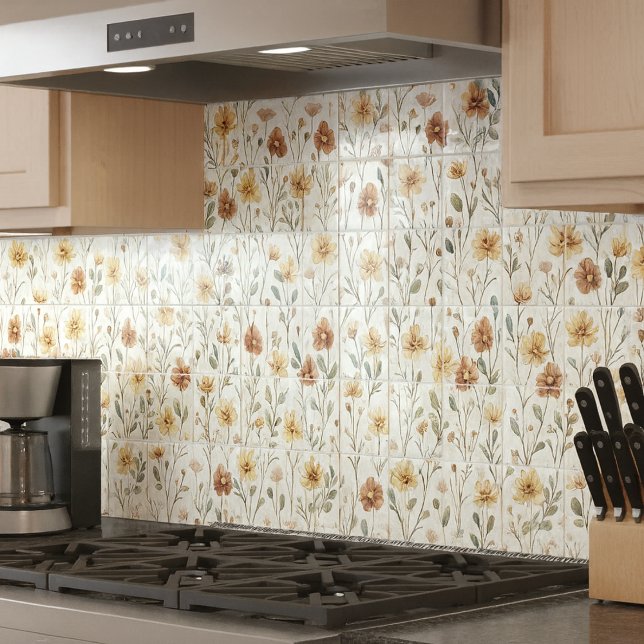 Azulejo Boho Watercolor Wildflower Ceramic (Subido por el creador)