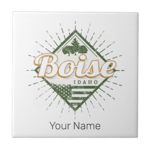 Azulejo Boise City Idaho United States Vintage USA Tree