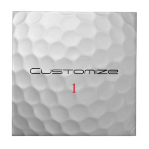 Azulejo Bola de golf con texto y número personalizados