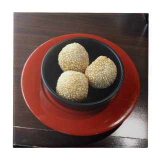 Azulejo Bolas de sésamo Jian Dui Dim Sum Postre asiático