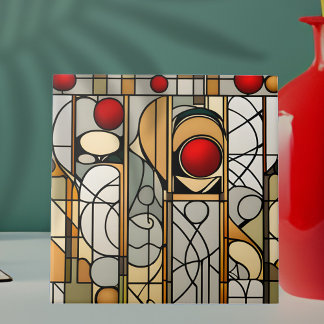 Azulejo Bolas rojas Art Deco Art Nouveau