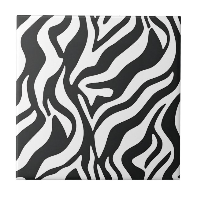 Azulejo Bold Black White Zebra Stripe Wild Animal Pattern (Frente)