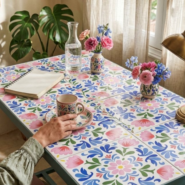 Azulejo Bold Floral on White Background Decorative (Subido por el creador)