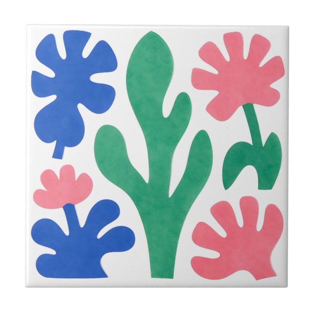 Azulejo Bold Matisse Style Floral Cutouts (Frente)