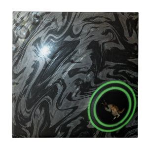 Azulejo Bolera De Césped Negro Y Gris, Mosaico De Cerámica
