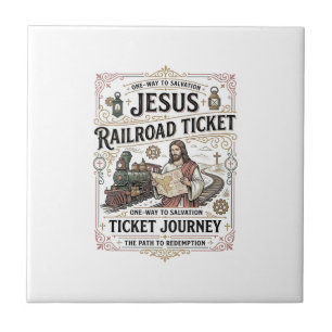 Azulejo Boleto De Ferrocarril De Jesús Viaje Boleto De Fer