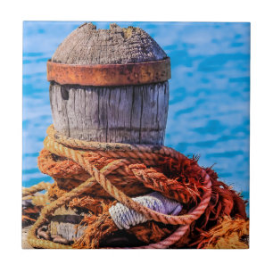 Azulejo Bollard de amarre antiguo