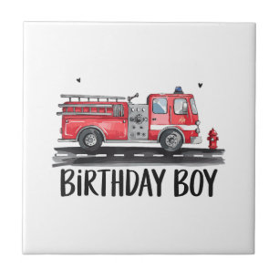 Azulejo Bombero de camión de bomberos Cumpleaños de la fam