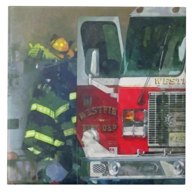 Azulejo Bomberos - Dentro de la Estación de Bomberos (Frente)