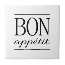 BON APPETIT Tipografía de cocina en blanco y negro