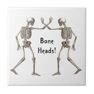 Azulejo Bone Heads Skeleton Halloween Tile