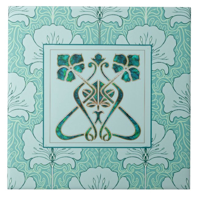 Azulejo Bonita cerámica Art Nouveau (Frente)