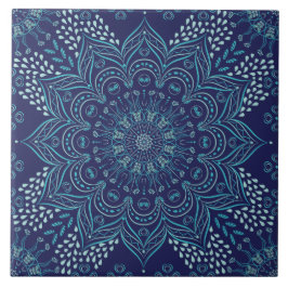 Azulejo Bonita cerámica mandala | azul marino, verde azula