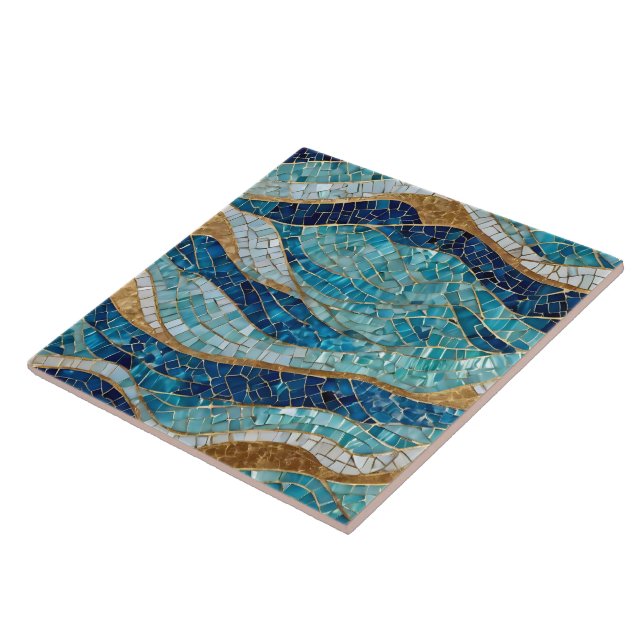 Azulejo Bonita colección moderna de Ocean Blue Gold (Lado)
