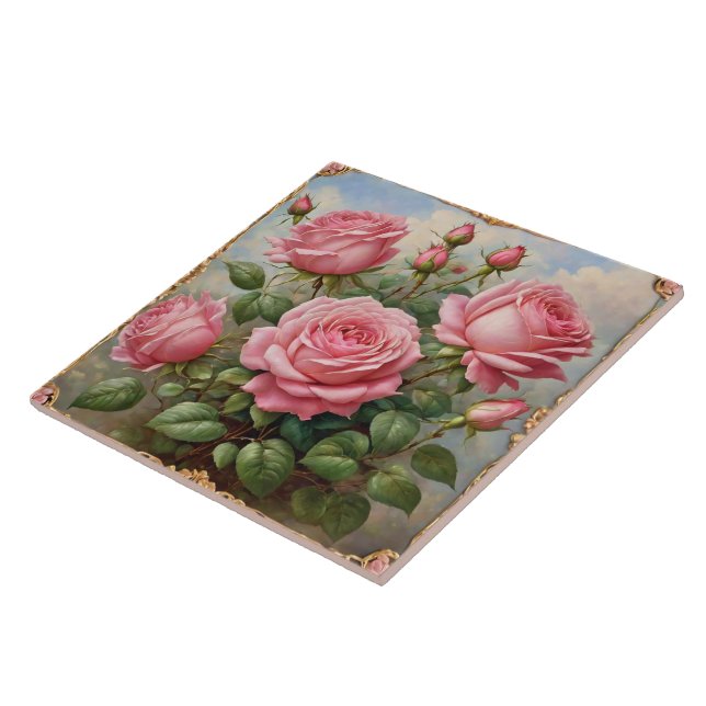 Azulejo Bonita colección moderna de rosas rosas rosas rosa (Lado)