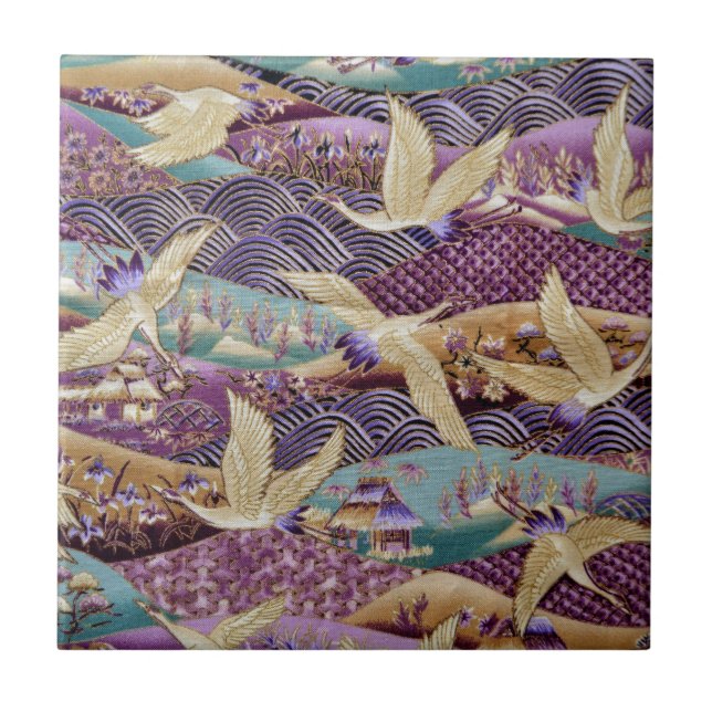 Azulejo Bonitas grullas japonesas (Frente)