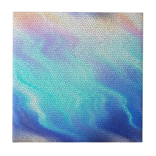 Azulejo Bonito Aqua Blue Purple Pastel Mosaic