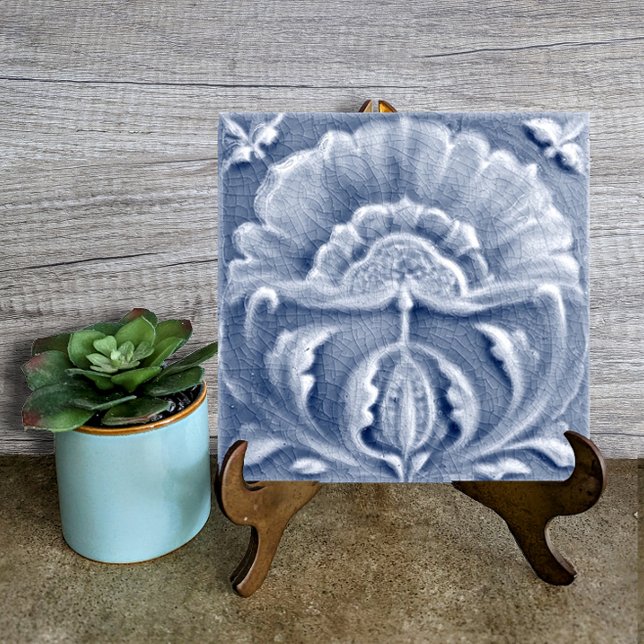 Azulejo Bonito Art Nouveau Floral Azul (Subido por el creador)