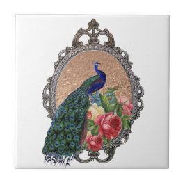 Azulejo Bonito arte pavo real, personalizado