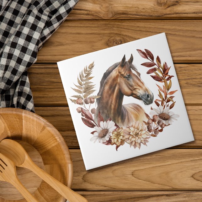 Azulejo Bonito Bay Horse Otumn Wreath (Subido por el creador)