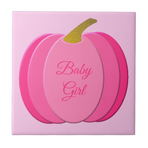 Azulejo Bonito Bebé Rosa Bebé Calabaza Personalizado