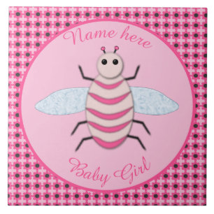 Azulejo Bonito Bebé Rosa Bee Personalizado