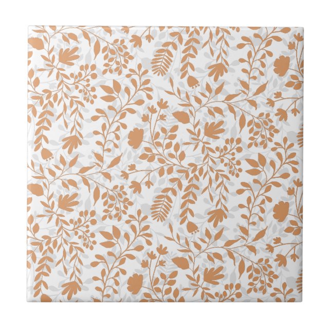 Azulejo Bonito De Foliage Encantada Patrón Jardín Floral (Frente)