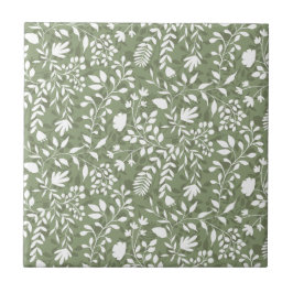 Azulejo Bonito De Foliage Encantada Patrón Jardín Floral