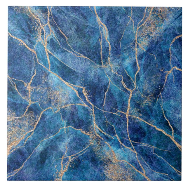 Azulejo Bonito de mármol de oro azul (Frente)