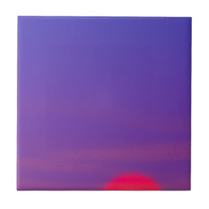 Azulejo bonito diseño de paisajes de puesta de sol
