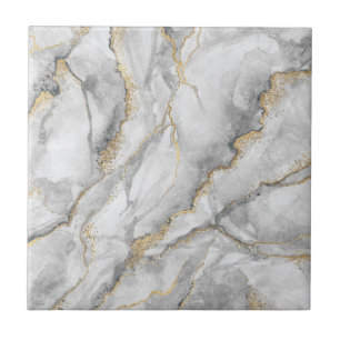 Azulejo Bonito dorada de mármol blanco