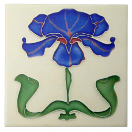 Azulejo Bonito Estilo Art Nouveau Iris Cerámica Tile