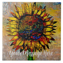 Azulejo Bonito Resumen Pintura de girasol