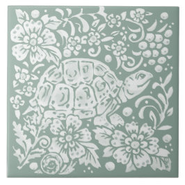 Azulejo Bonito Sage Green Turbe Forest Snowland