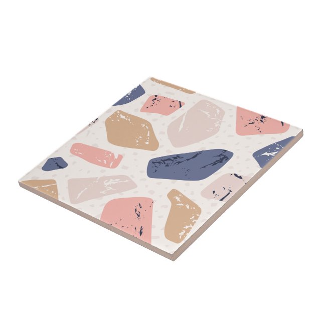 Azulejo Bonito y elegante abstracto de piedra azul y rosa (Lado)