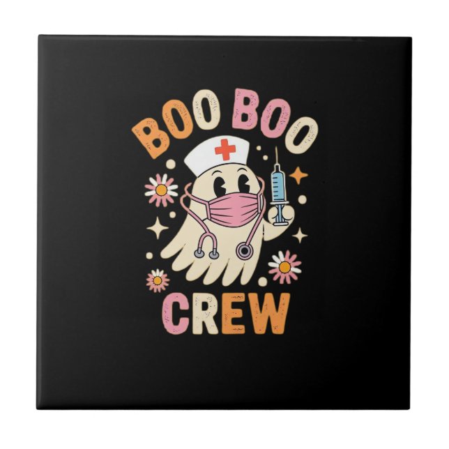 Azulejo Boo Boo Crew Halloween Ghost Nurse Essential T-Shi (Frente)