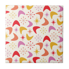 Azulejo Boomerang de mediados del siglo XX con estallidos