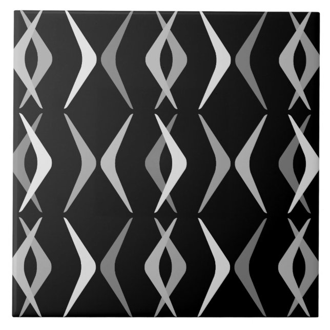 Azulejo Boomerangs Black Gray (Frente)