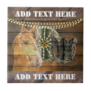 Azulejo Boots Cowboy Cowboy de carreta de caballo occident