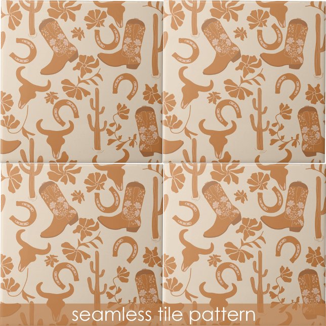 Azulejo Boots de vaqueros rústicos del país del tono de la (Rustic Western Earth Tone Country Cowboy Boots Ceramic Tile)