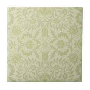 Azulejo Borage vintage verde suave damasco de William Morr