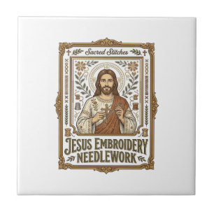 Azulejo Bordado de Jesús Bordado de Jesús Aguja